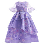 Girl Isabela Dress Chiffon Soft Flower Princess Madrigal Dress with Garland