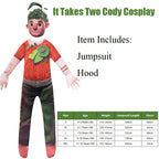 Kids It Takes Two Costume Cody Cosplay Suit and Mask Halloween Boys Game Fancy Outfit