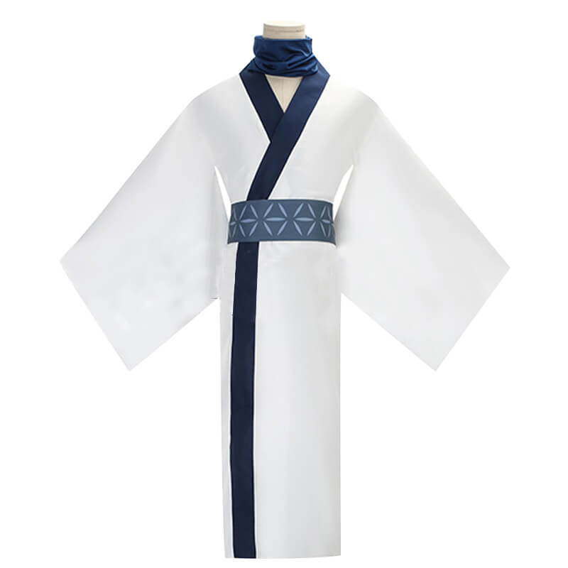 Sukuna White Kimono Set with Scarf and Wig for Adult Cosplay Halloween Conventions