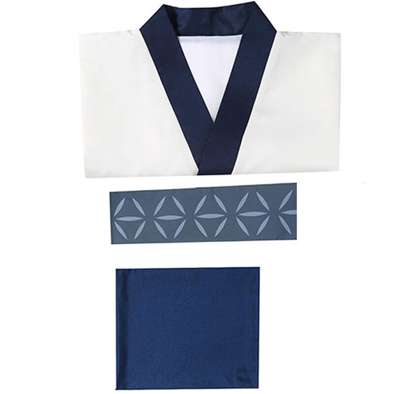 Sukuna White Kimono Set with Scarf and Wig for Adult Cosplay Halloween Conventions