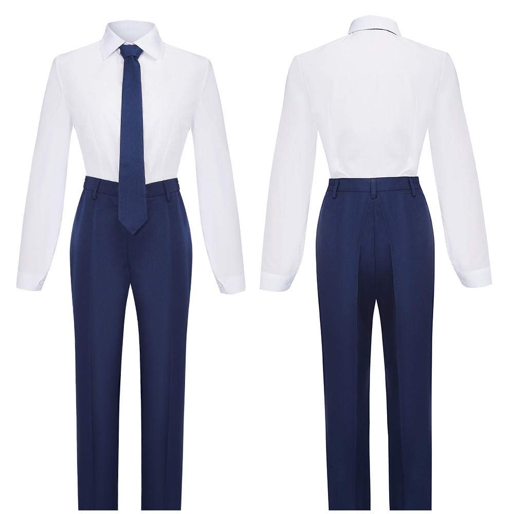 Adult Miwa Cosplay Costume Blue Jacket Trousers Shirt Tie Full Set for Women