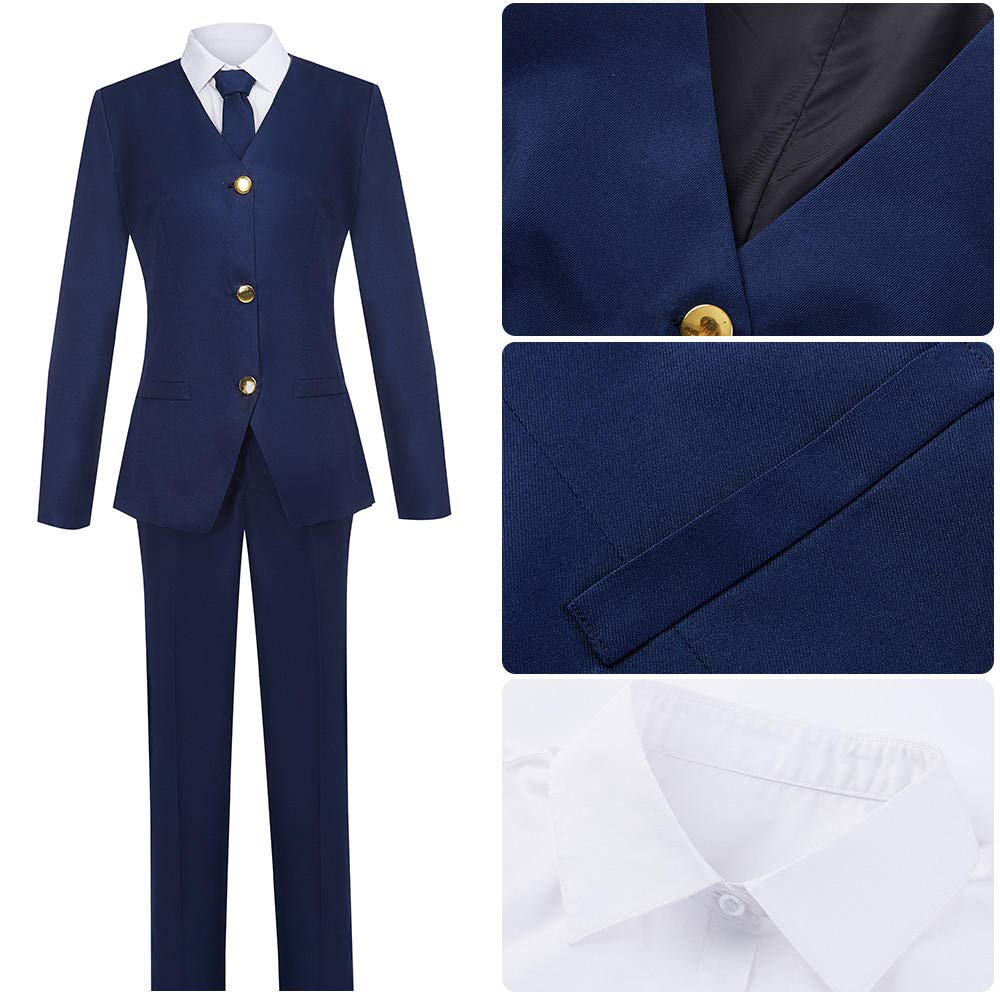 Adult Miwa Cosplay Costume Blue Jacket Trousers Shirt Tie Full Set for Women