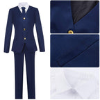 Adult Miwa Cosplay Costume Blue Jacket Trousers Shirt Tie Full Set for Women