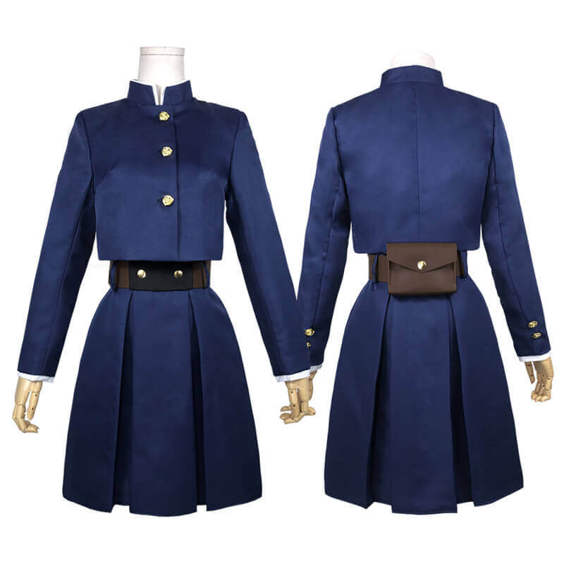 Nobara Costume Blue Cosplay Shirt Dress Bag Wig Full Set for Themed Party