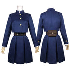 Nobara Costume Blue Cosplay Shirt Dress Bag Wig Full Set for Themed Party