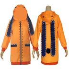 Teens Runa Yomotsuki Hoodie Bunny Ears Orange Jacket with Socks for Women Cosplay
