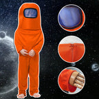 Kids Astronaut Costume Game Space Suit Jumpsuit Backpack and Helmet 3pcs Cosplay Outfit for Boys Girls Aged 3-12