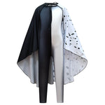 Kids Black and White Costume Halloween Jumpsuit with Cape Cosplay Outfit