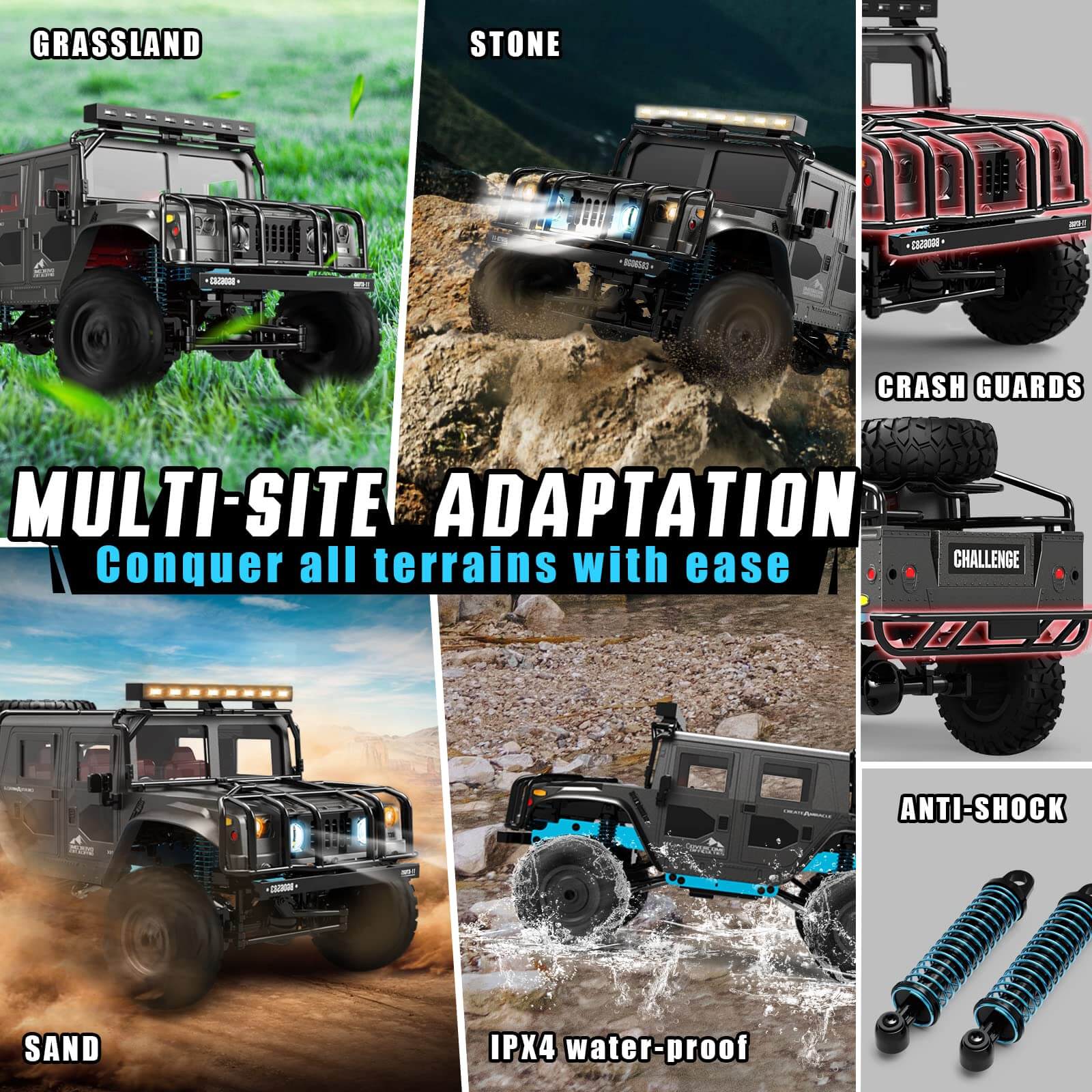 Remote Control Rally Jeep 1/10 Jeep RC Truck 4WD RTR Remote Jeep Wrangler Brushed Remote Control ...
