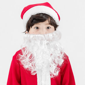 Kids Teens Santa Claus Costume Beard Bag Full Set for Boys Girls Christmas Party Cosplay