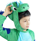 Child Triceratops Costumes Kids Dinosaur Jumpsuit Helmet Suit Halloween Costume for Boys Girls 3-12Y