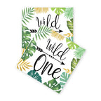 Kids Wild One Party Tableware Set Toddler 1st Animal Theme Birthday Disposable Tableware for Boys and Girls