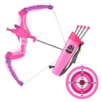 Kids Toy Bow and Arrows with Sighting Device Lighting Effects for Outdoor Hunting Game