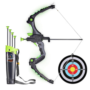 Kids Toy Bow and Arrows with Sighting Device Lighting Effects for Outdoor Hunting Game