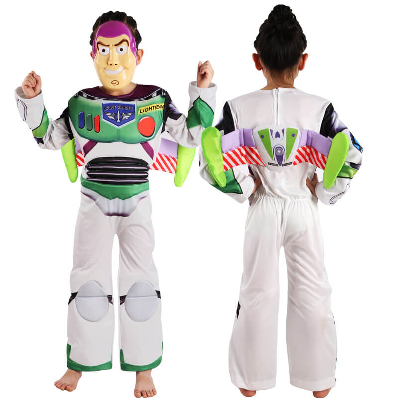 Kids Lightyear Costume Boys Girls Halloween Space Ranger Outfit with Jet Accessory for Age 3-12
