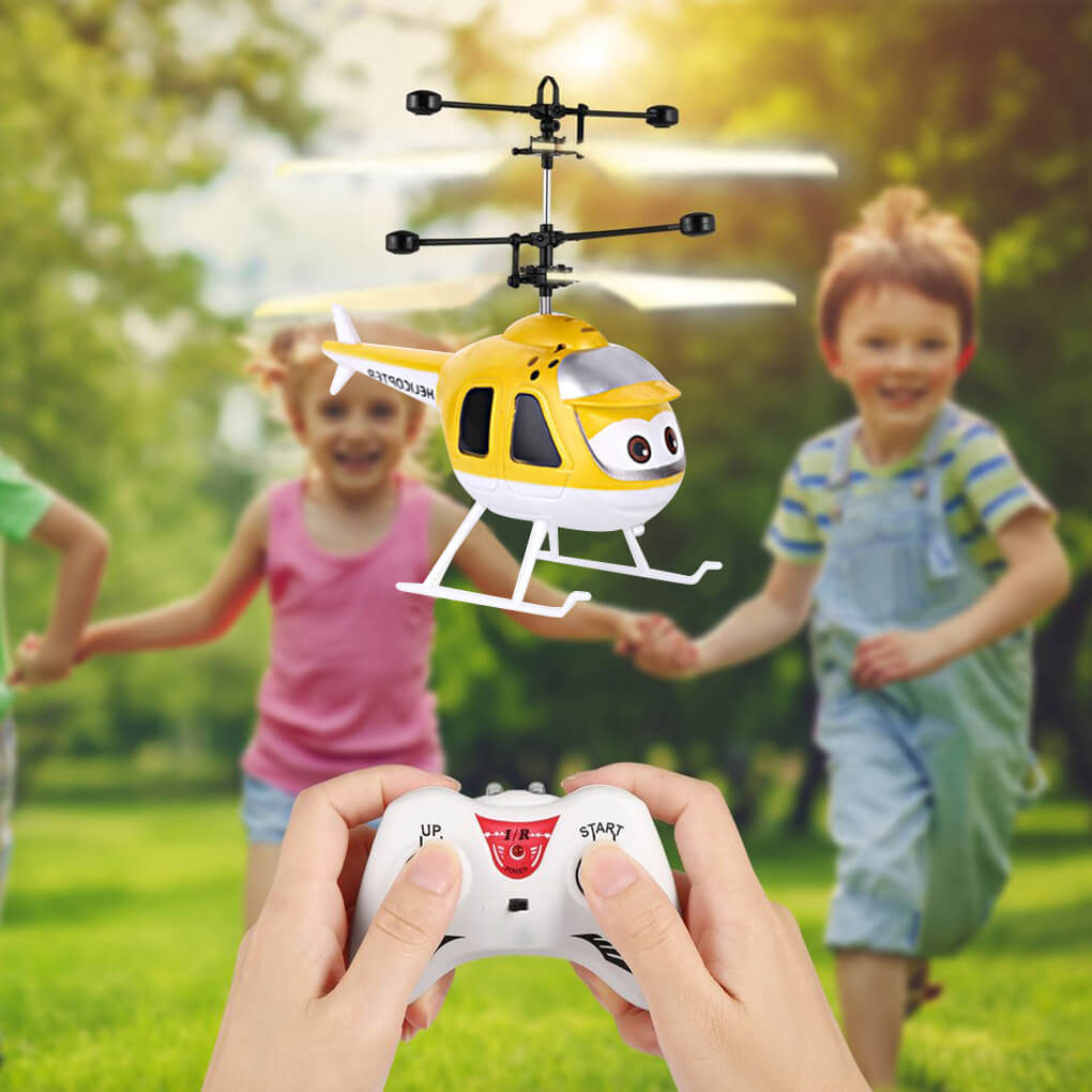 Induction RC Helicopter Flying Toys Cartoon Remote Control Drone Kids Plane Toys
