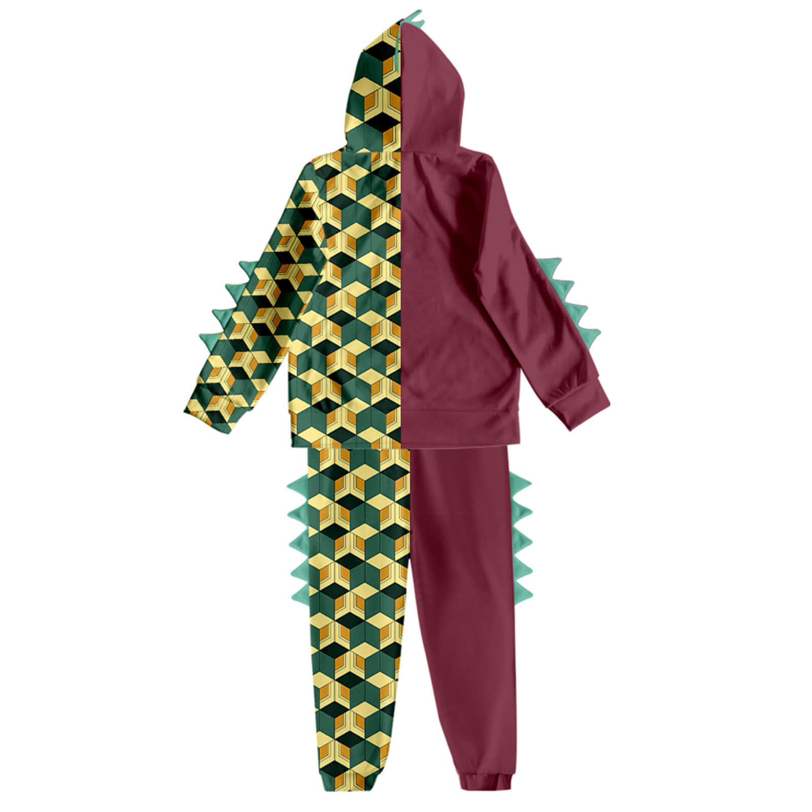 Kids Dinosaur Hoodie and Pants Demon Tanjiro Zenitsu Nezuko Shinobu Giyu Cosplay Suits