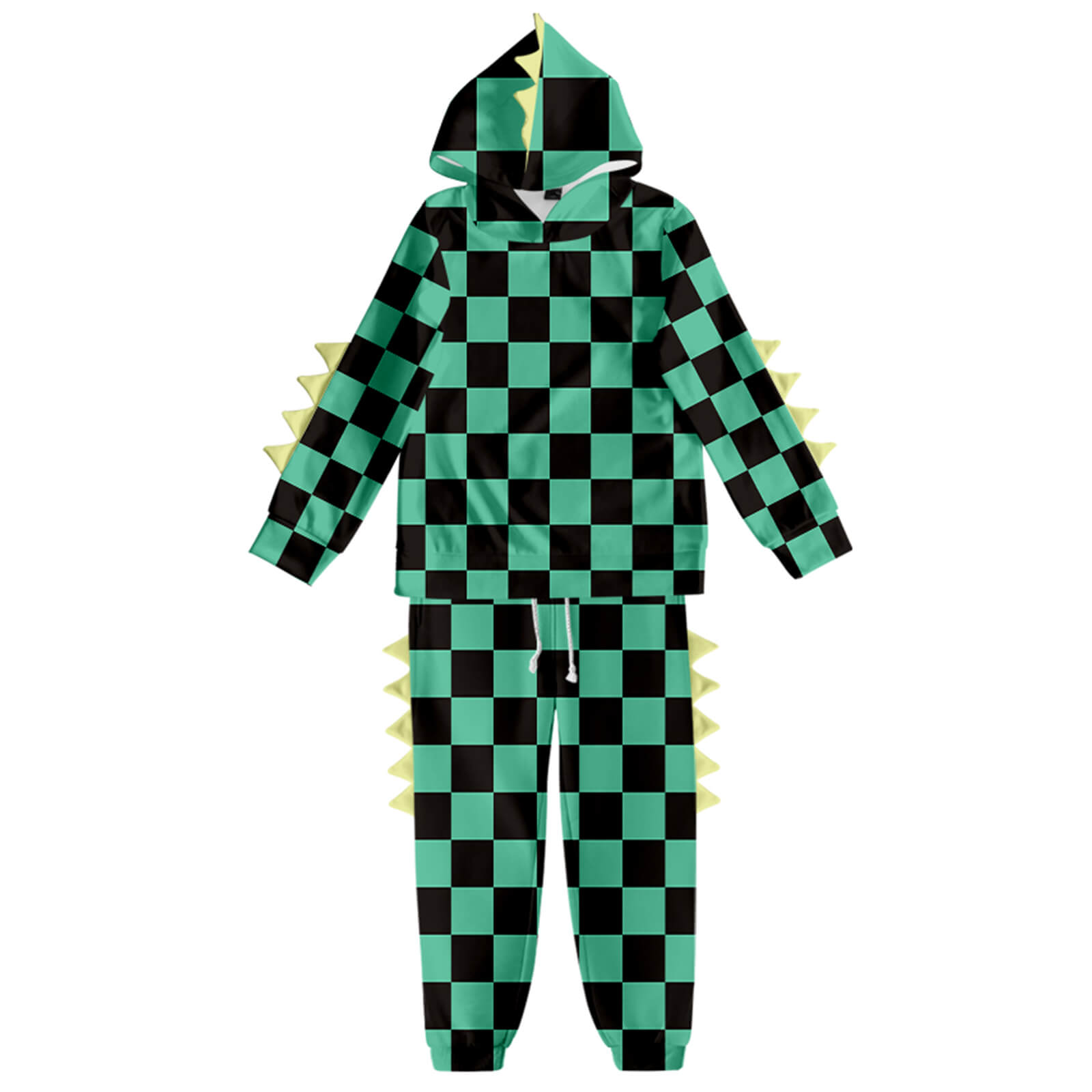 Kids Dinosaur Hoodie and Pants Demon Tanjiro Zenitsu Nezuko Shinobu Giyu Cosplay Suits