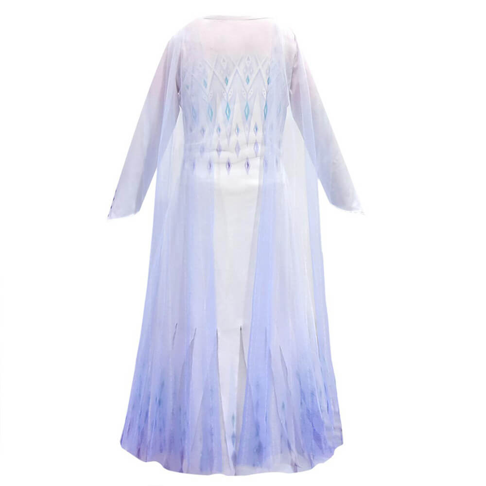 Kids Elsa Princess Costume Snow Girls Dress With Crown Scepter Wig Cosplay Accessories