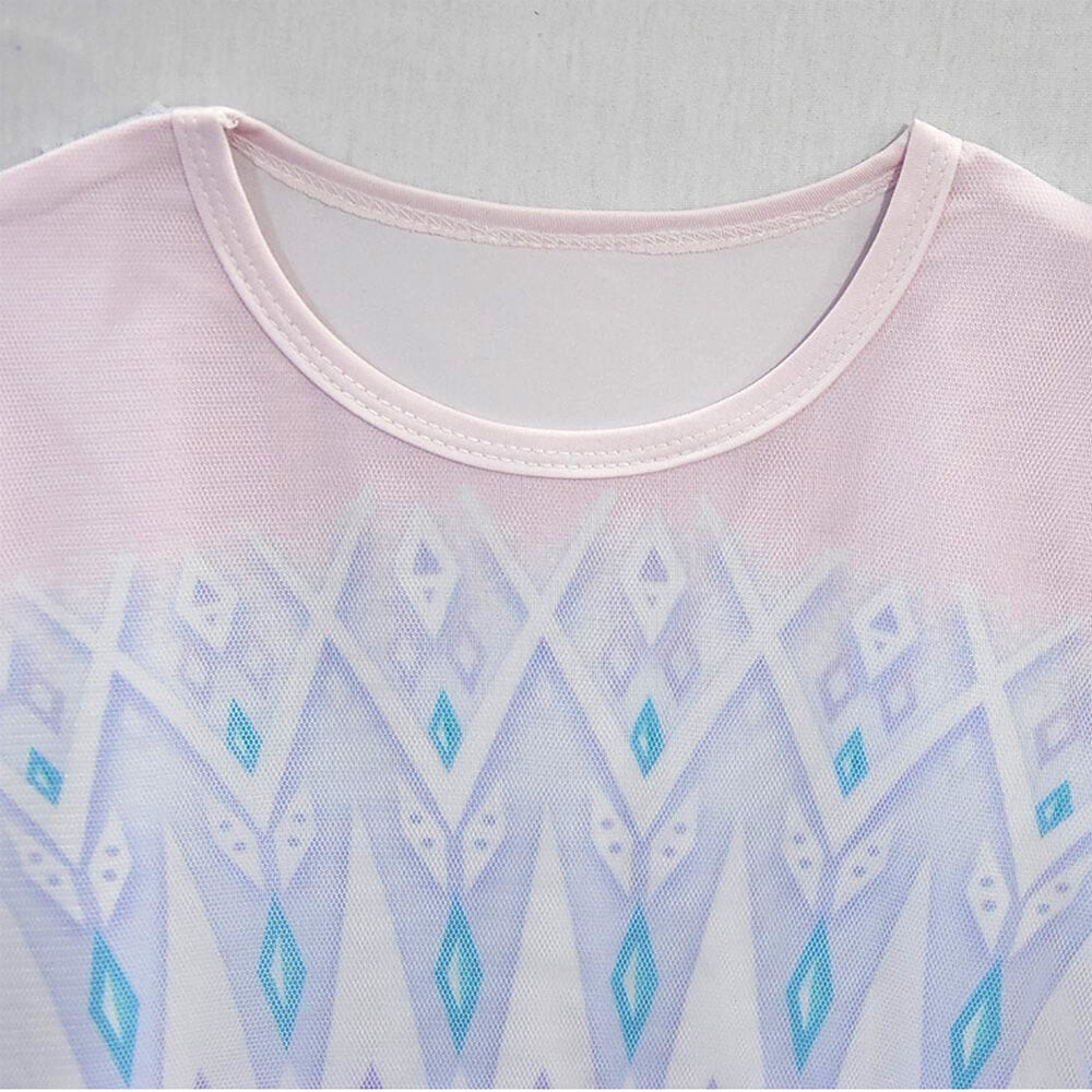 Kids Elsa Princess Costume Snow Girls Dress With Crown Scepter Wig Cosplay Accessories