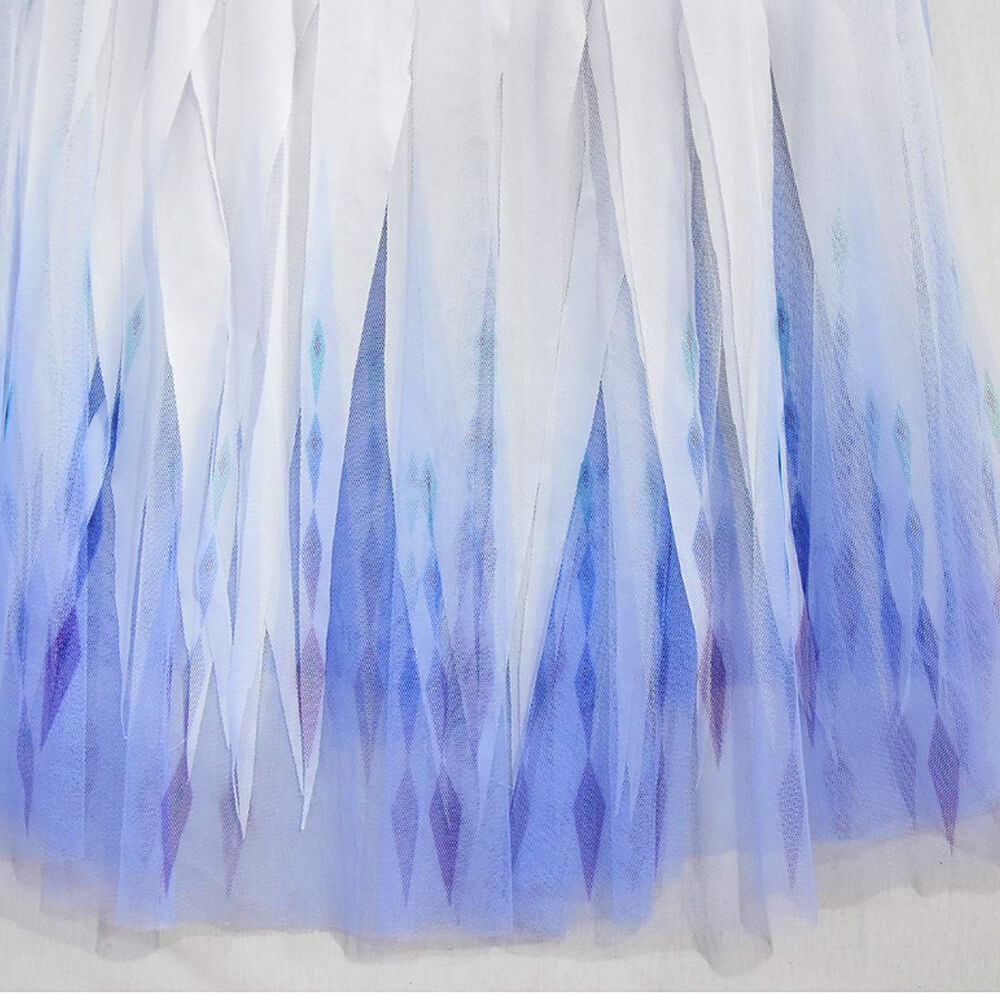 Kids Elsa Princess Costume Snow Girls Dress With Crown Scepter Wig Cosplay Accessories