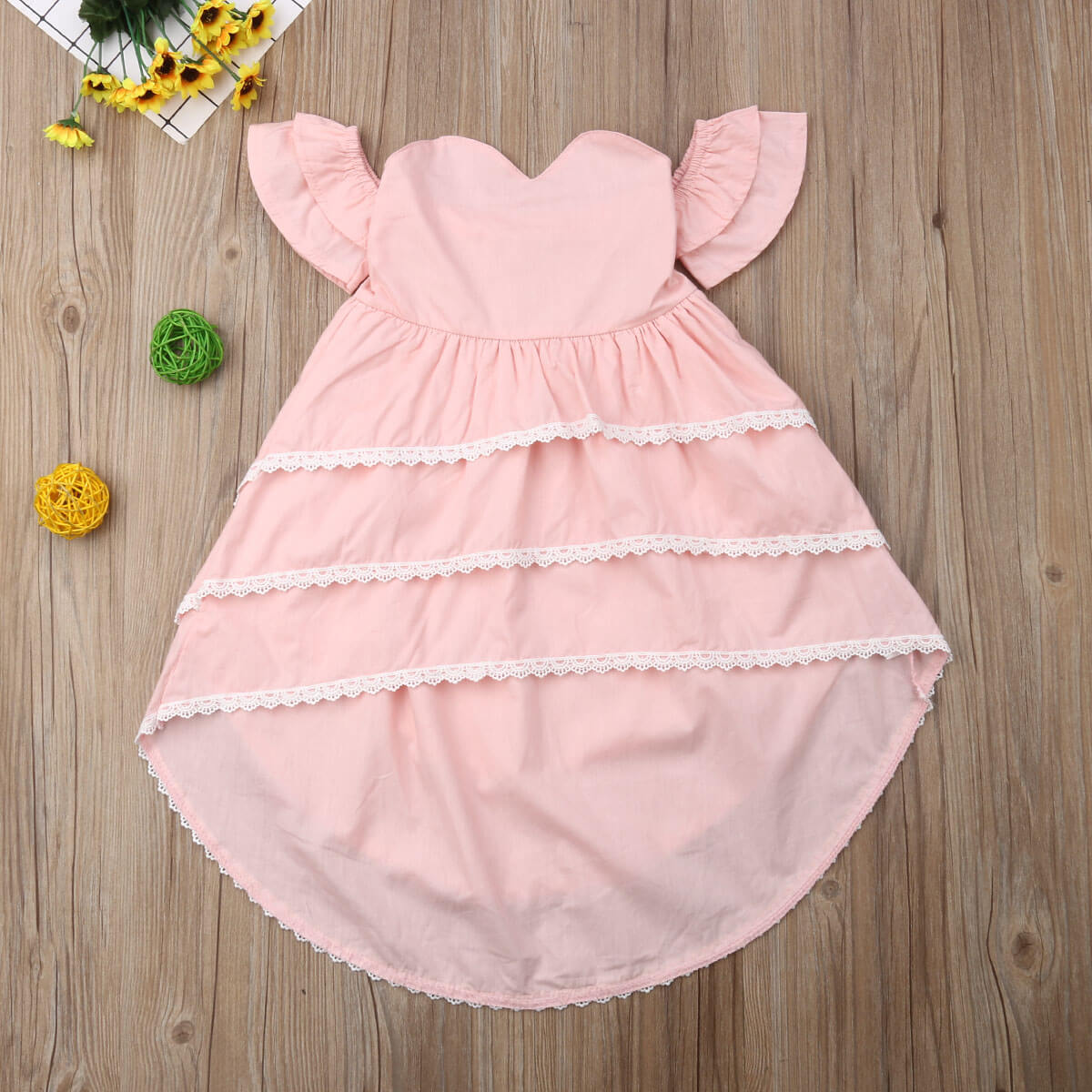 Kid Baby Girl Summer Lace Ruffle Princess Party Pageant Dresses