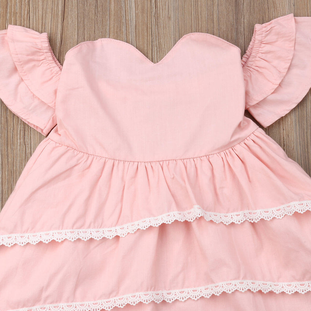 Kid Baby Girl Summer Lace Ruffle Princess Party Pageant Dresses