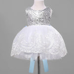 Fashion Girls Lace Wedding Pageant Formal Dress Bow Sequin Gown Dresses 1-10T