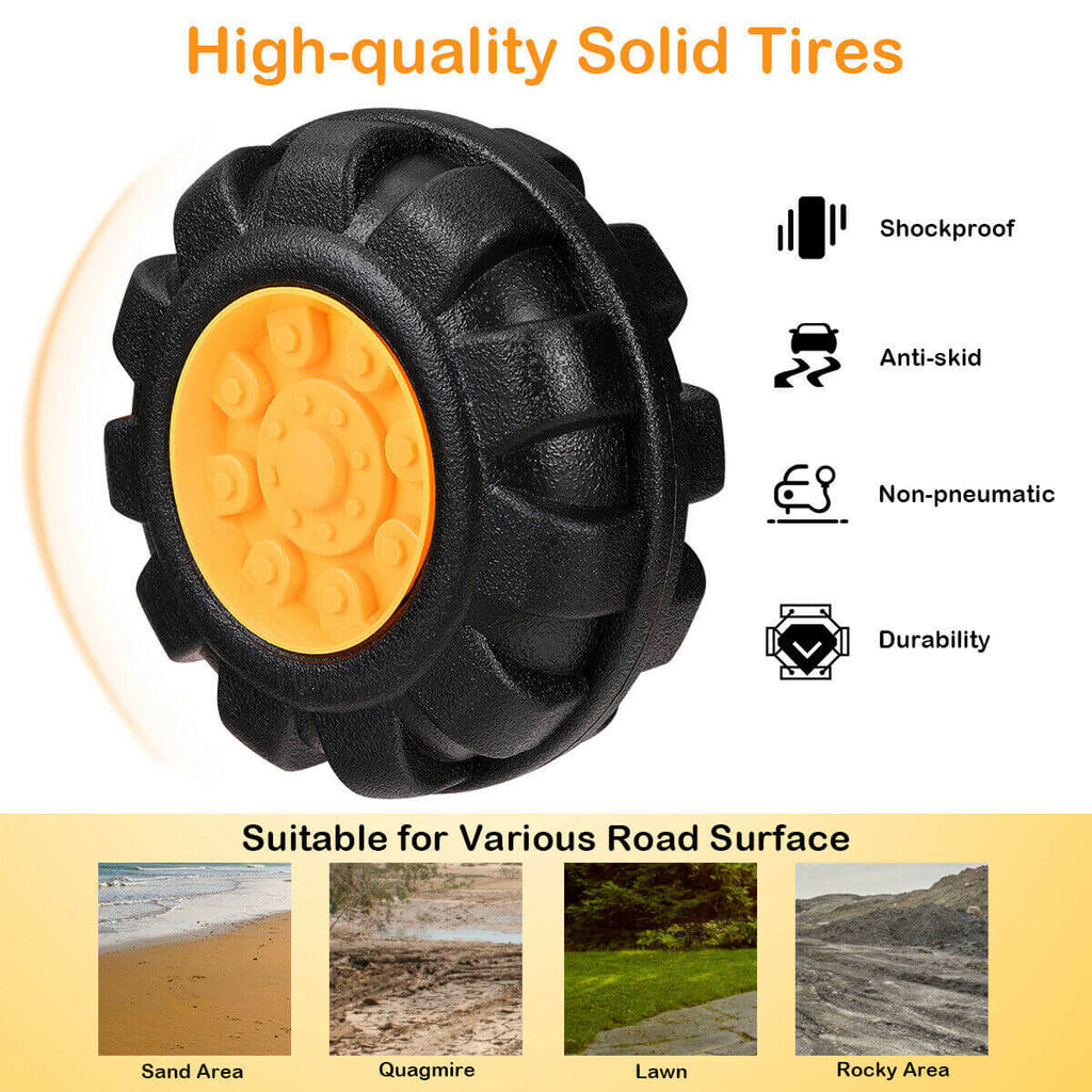 Kids Ride-on Excavator Toys Outdoor Digger and Bulldozer Truck With Safety Helmet and Simulation Sound