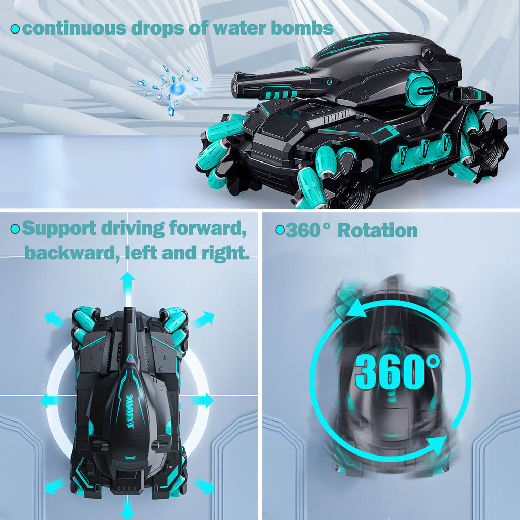Kids Water Bomb Tank RC Gesture Sensor Tank Car Multiplayer Battle Remote Control Toys