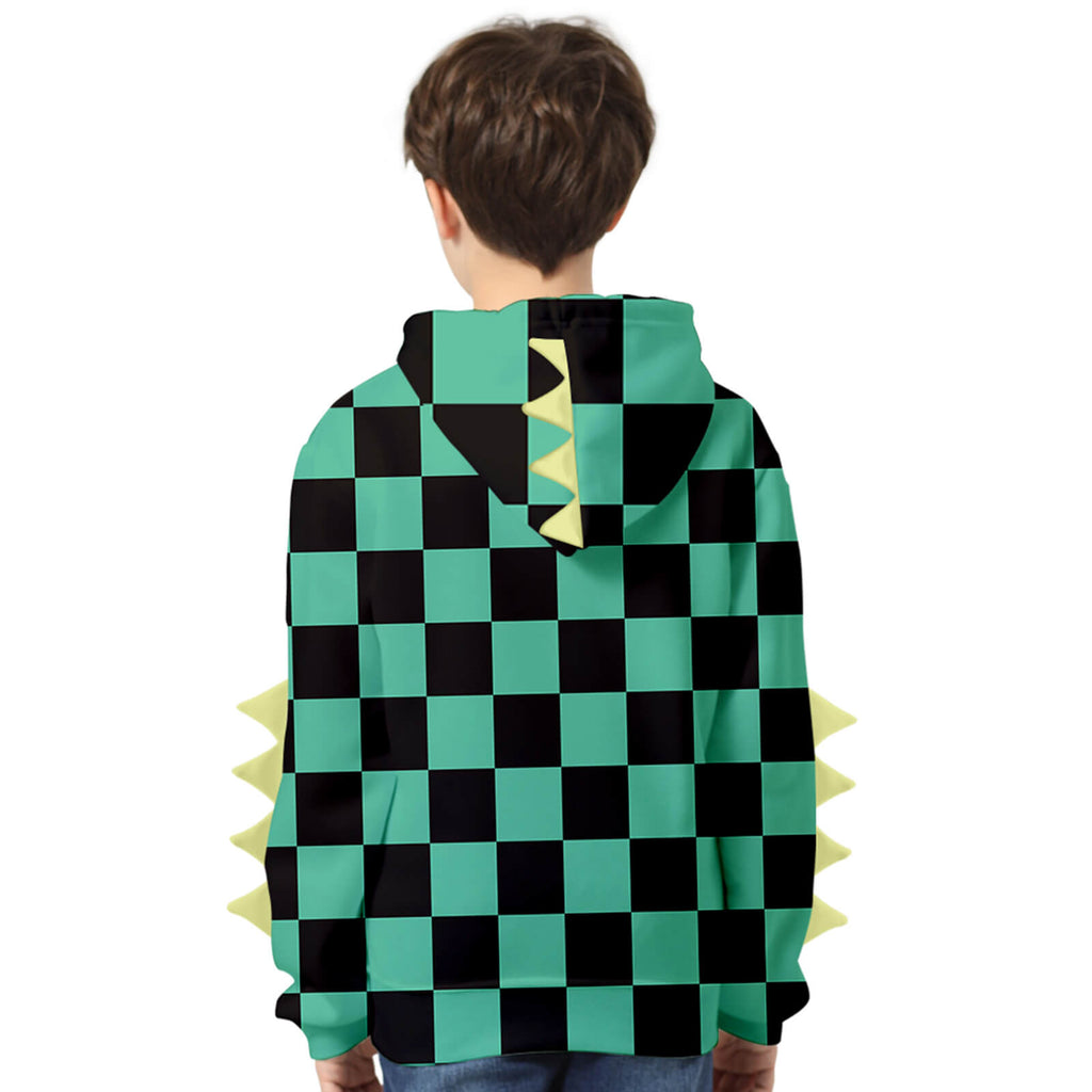 Kids Dinosaur Hoodie and Pants Demon Tanjiro Zenitsu Nezuko Shinobu Giyu Cosplay Suits