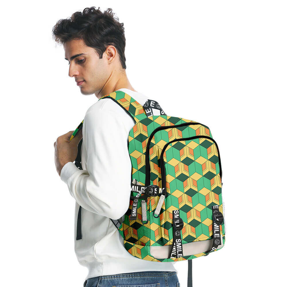 Tanjiro Zenitsu Giyu Backpack Teens and Adults Schoolbag Daypacks Fashion Travel Rucksack for Students