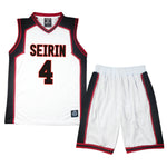 Kuroko's Basketball Jersey SEIRIN School White Vest and Shorts Number 10 11 4 5 6 7 8 9