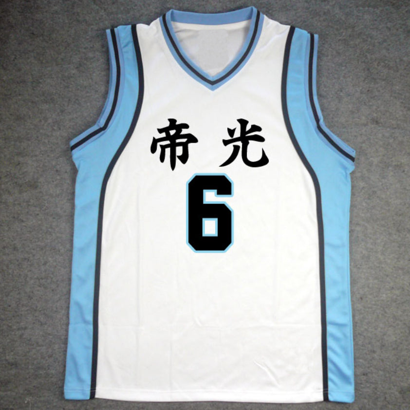 Kuroko No Basuke Costume Tops No 4 5 6 7 8 15 Kuroko Tetsuya Teiko School Basketball Jersey Set