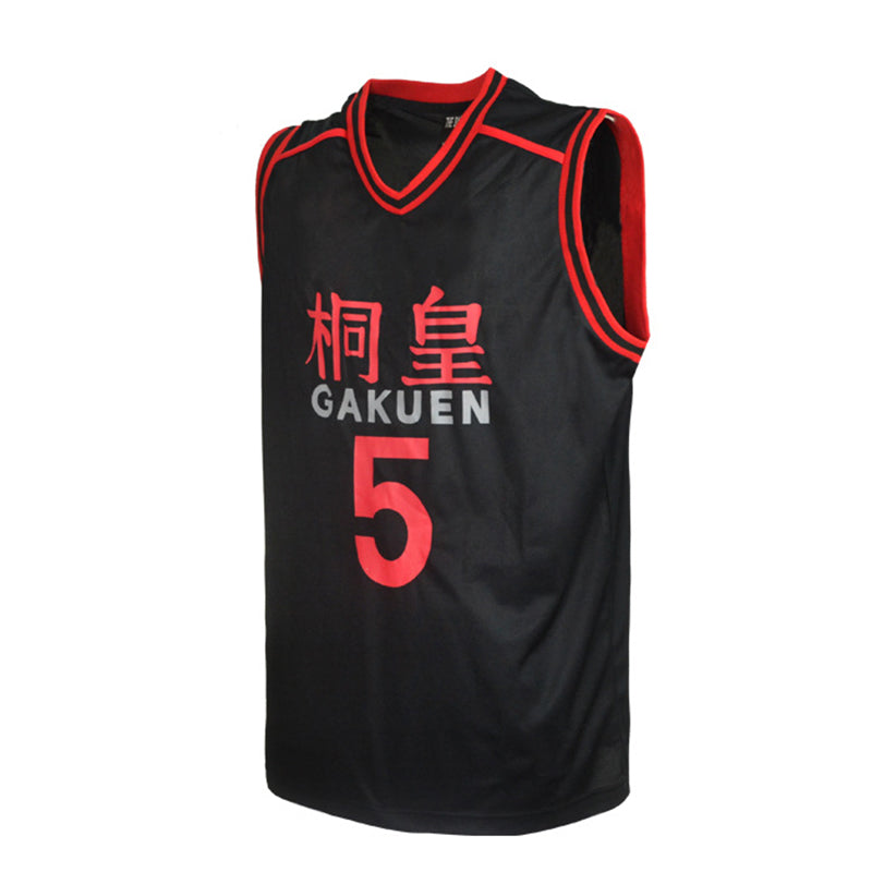 Anime Kuroko's Basketball Jersey Costume GAKUEN School Aomine Daiki 5 Shirts And Shorts