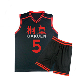 Anime Kuroko's Basketball Jersey Costume GAKUEN School Aomine Daiki 5 Shirts And Shorts