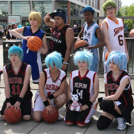 Anime Kuroko's Basketball Jersey Costume GAKUEN School Aomine Daiki 5 Shirts And Shorts