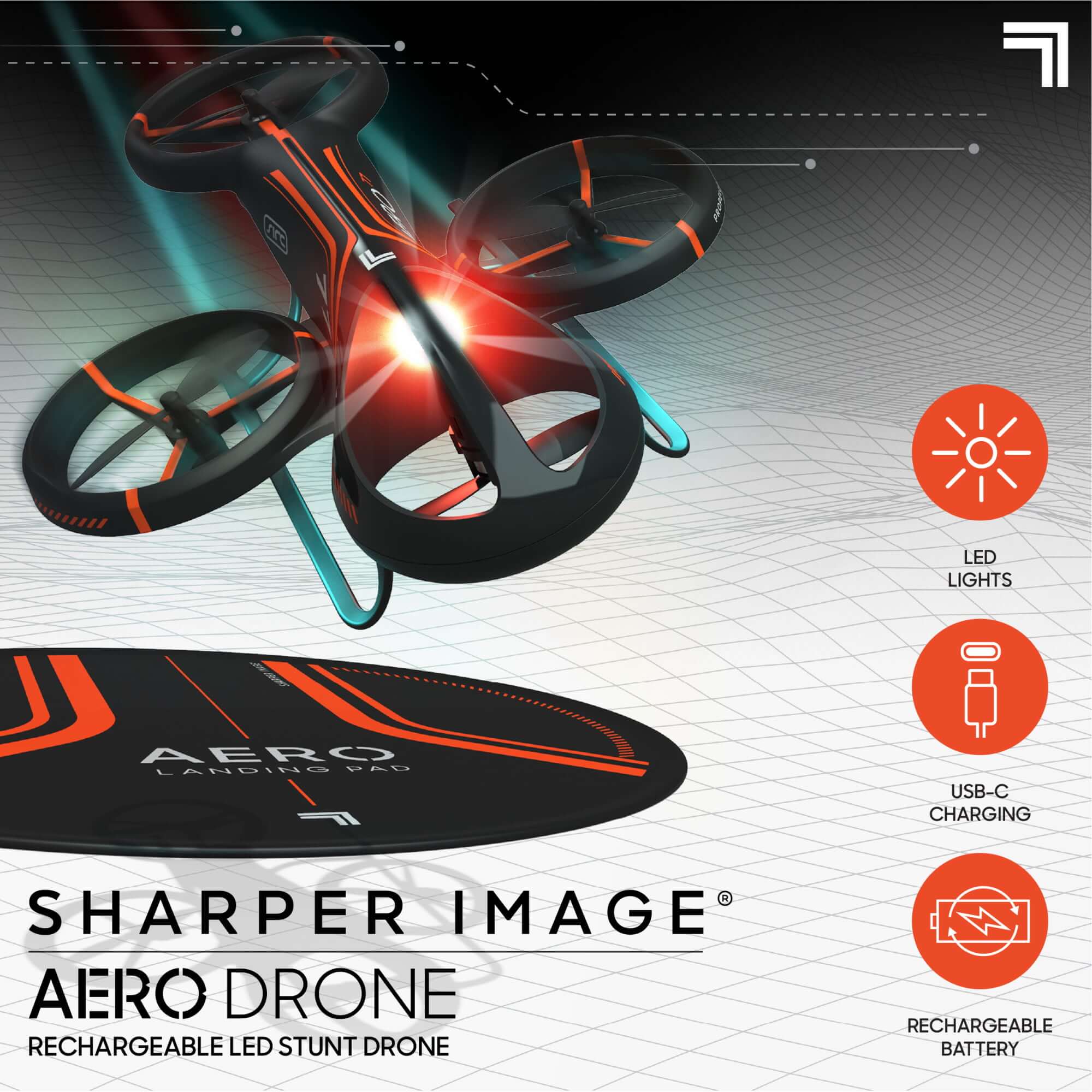 Aero Stunt Drone RC Rechargeable Quadcopter with LEDs Smart Copter for Beginners