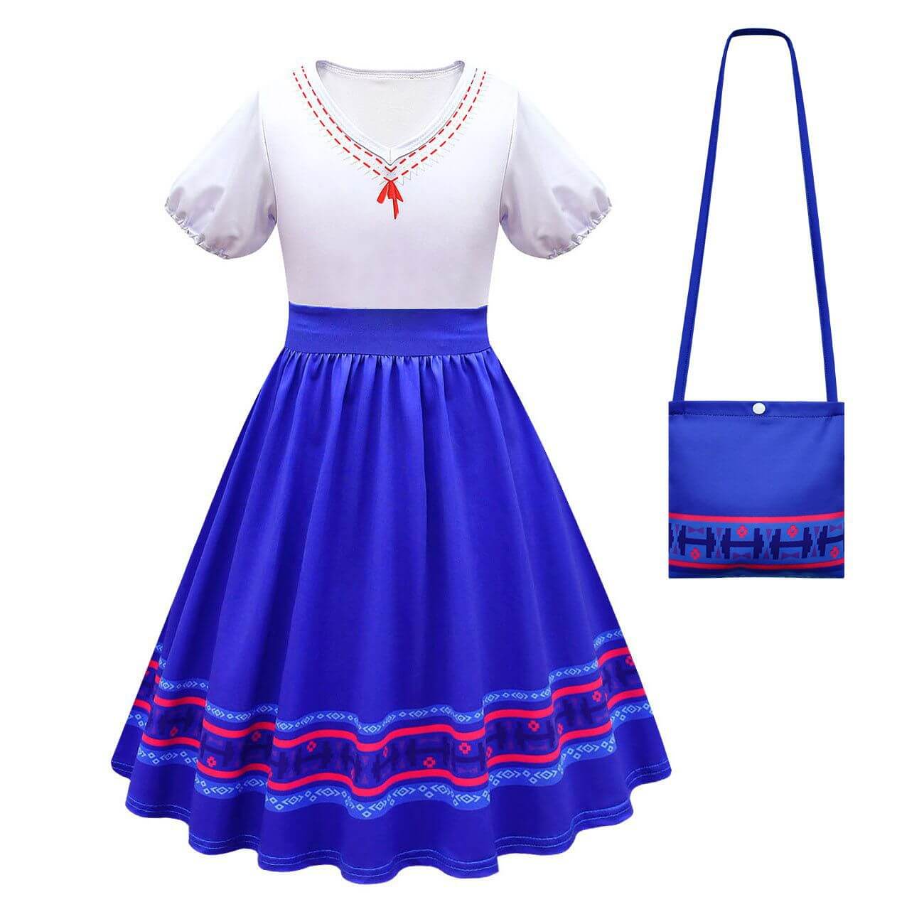 Kids Luisa Cosplay Dress Super-Jacked Strength Hero Madrigal Costume With Bag