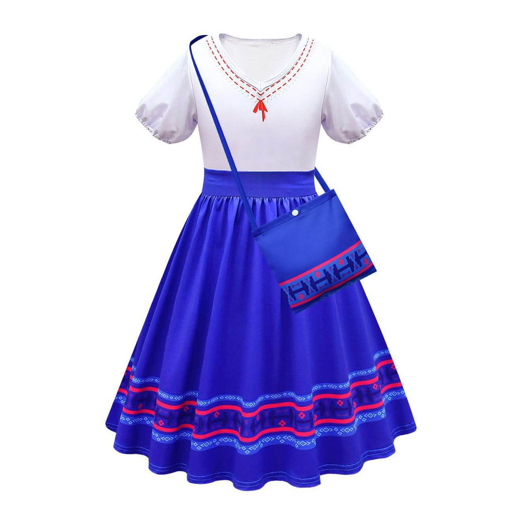 Kids Luisa Cosplay Dress Super-Jacked Strength Hero Madrigal Costume With Bag