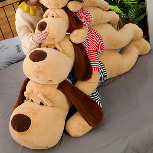 52" Giant Size Soft Lying Dog Plush Toys Stuffed Animal Sleep Cushion Pillow Dolls
