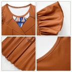 Kids AI Doll Dress Short Sleeve Costume Wig Horror Doll Cosplay Costume for Girls