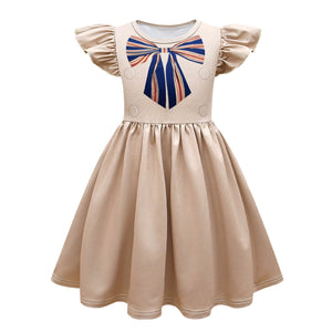 Kids AI Doll Dress Short Sleeve Costume Wig Horror Doll Cosplay Costume for Girls
