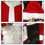 Men's Santa Claus Costume Adult Christmas Deluxe Santa Suit Set
