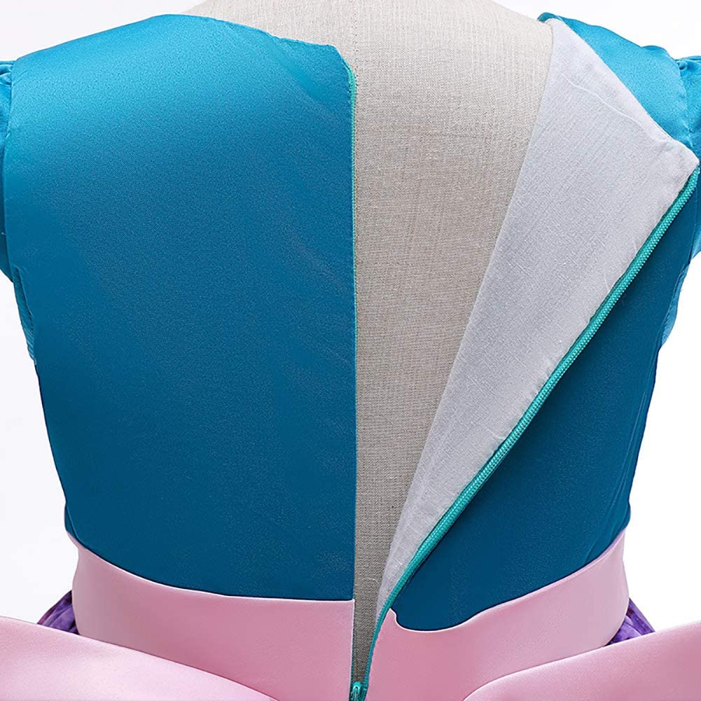 Girls Mermaid Dress Summer Princess Ariel Dress Party Carnival Dress Up Costume 3-11 Years