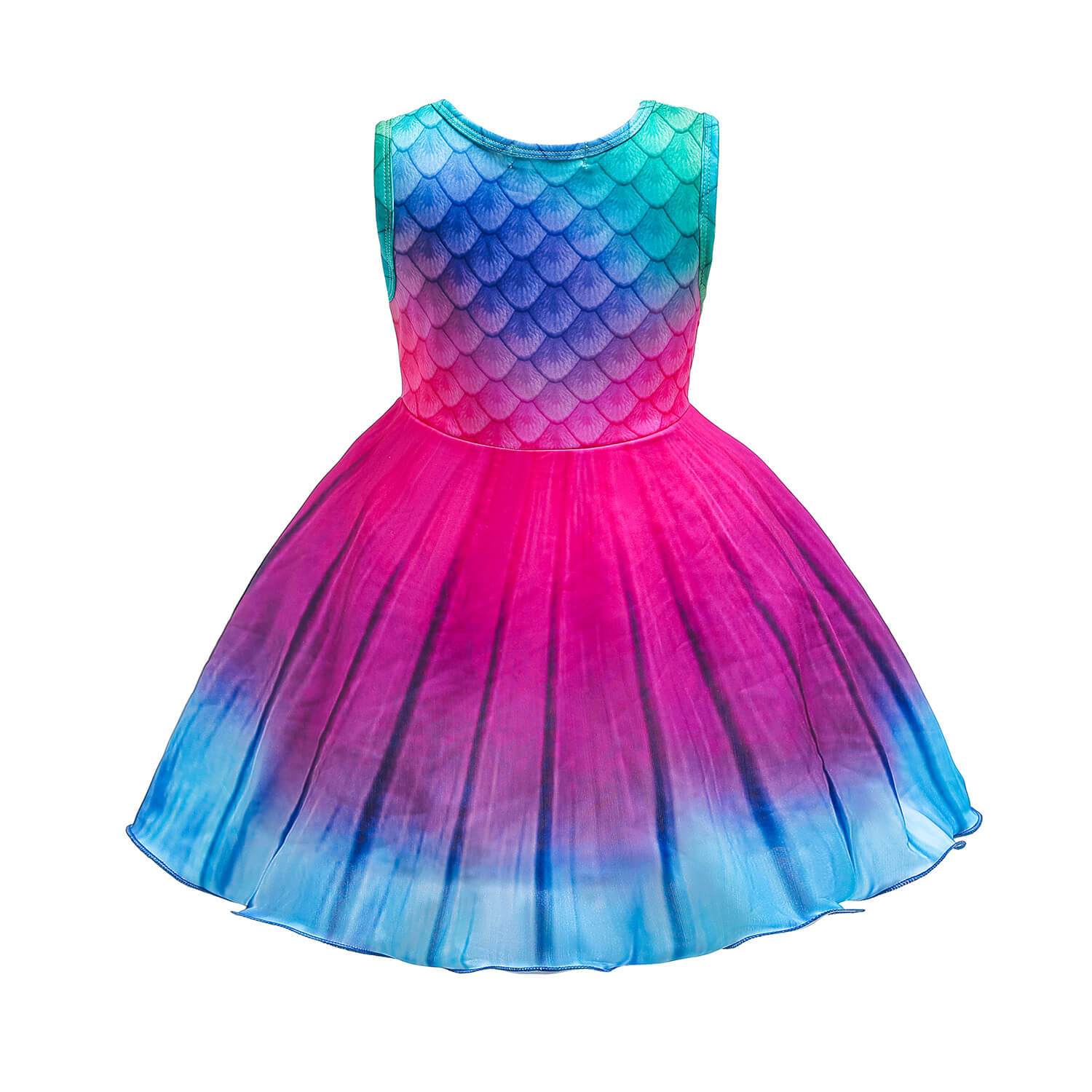 Girls Mermaid Dress Daily Wear Princess Ariel Dress Up Birthday Carnival Halloween Costume