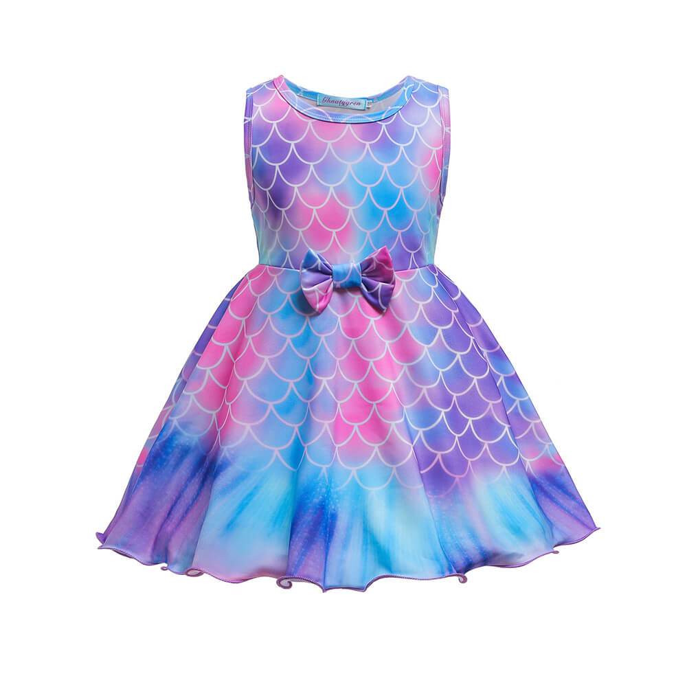 Girls Mermaid Dress Daily Wear Princess Ariel Dress Up Birthday Carnival Halloween Costume