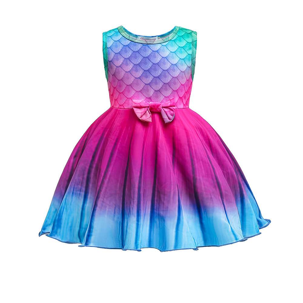 Girls Mermaid Dress Daily Wear Princess Ariel Dress Up Birthday Carnival Halloween Costume