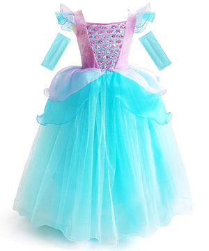 Girls Mermaid Princess Dress With Shiny Sequin Birthday Party Holiday Dress Up Costume