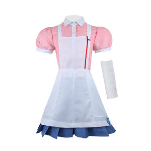 Adult Mikan Tsumiki Cosplay Costume Full Set with Arm Leg Sleeves Danganronpa Outfit